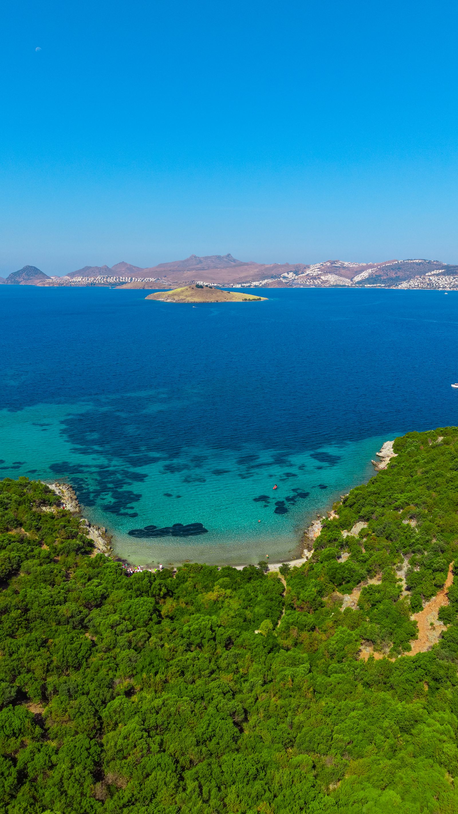 Bodrum kıyılarının havadan görünümü